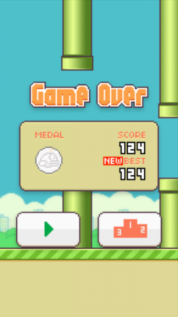 Flappy Bird - high score 124