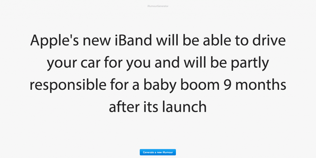 Apples new iBand will be able to drive your car for you and will be partly responsible for a baby boom 9 months after its launch